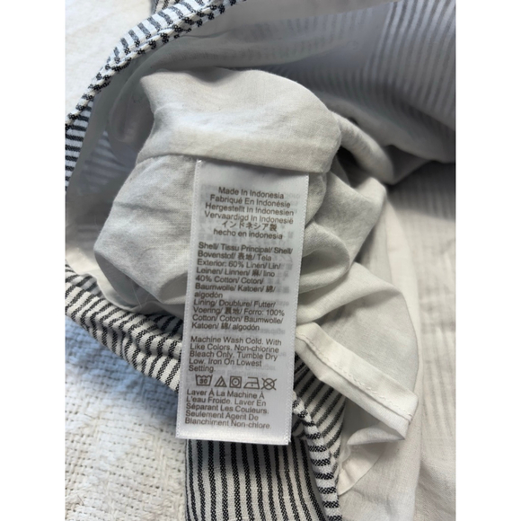 J. Crew Factory Gray & White Railroad Striped Square Neck Tank Top Sz Large GUC - Picture 7 of 7